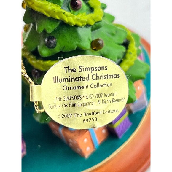 SIMPSONS Bradford Christmas Ornament Illuminated "Merry Kiss-Mas" Homer Marge - Picture 6 of 9